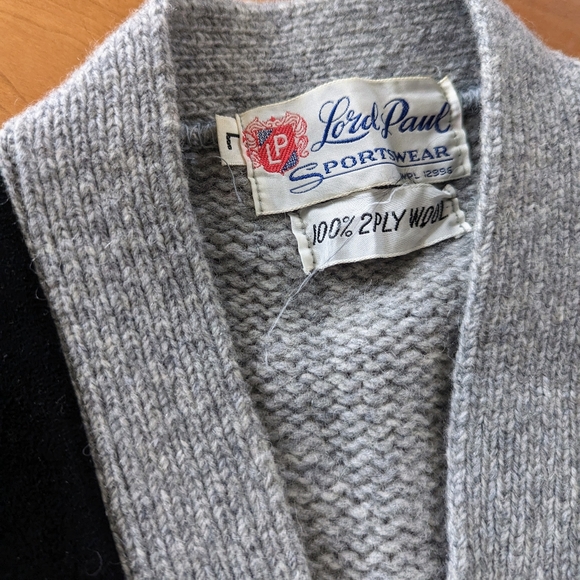 Vintage 60s Wool Suede Lord Paul Sportswear Campus Cardigan Sweater Jacket MCM L - Picture 2 of 3